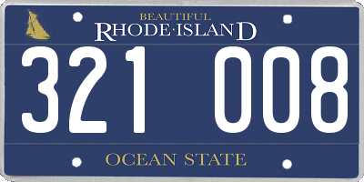 RI license plate 321008