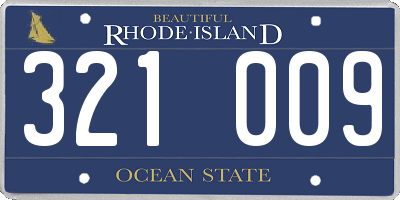 RI license plate 321009