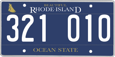 RI license plate 321010