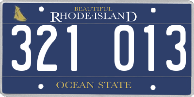RI license plate 321013