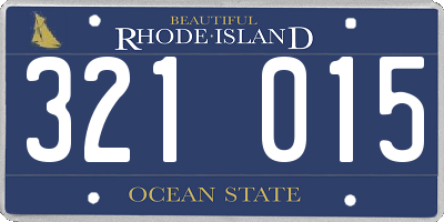 RI license plate 321015