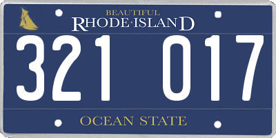 RI license plate 321017