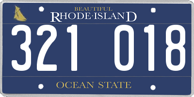 RI license plate 321018