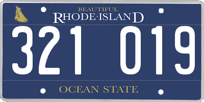 RI license plate 321019