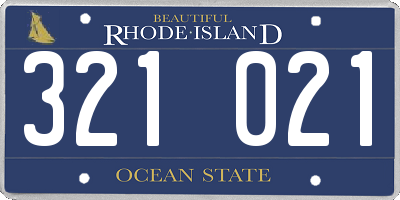 RI license plate 321021
