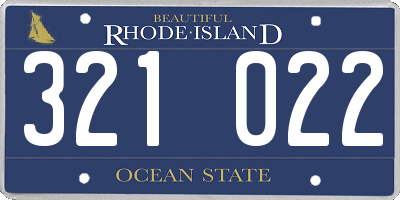RI license plate 321022