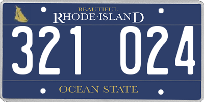 RI license plate 321024