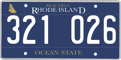 RI license plate 321026