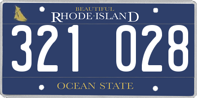 RI license plate 321028
