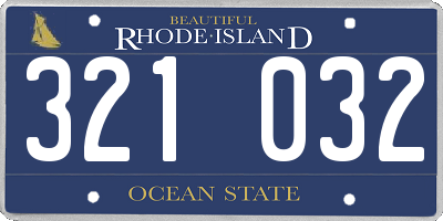 RI license plate 321032