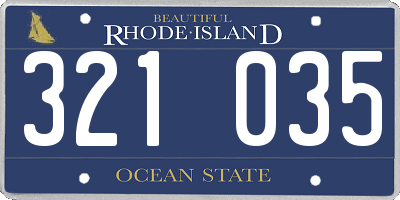 RI license plate 321035