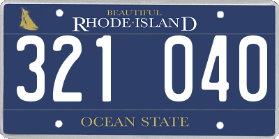 RI license plate 321040