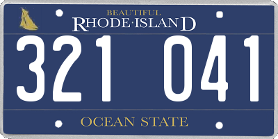 RI license plate 321041