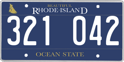 RI license plate 321042
