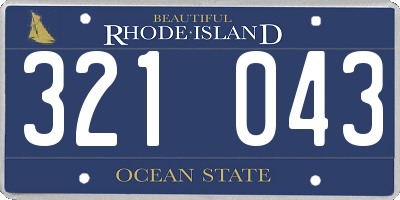 RI license plate 321043