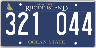 RI license plate 321044