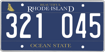 RI license plate 321045