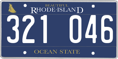 RI license plate 321046