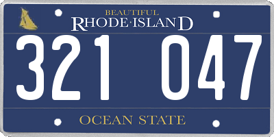 RI license plate 321047