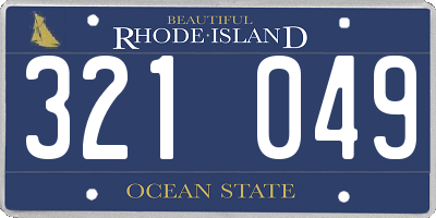 RI license plate 321049