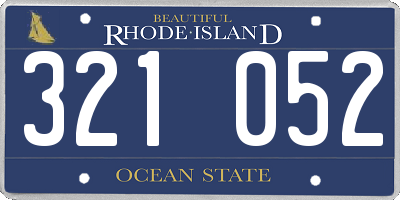 RI license plate 321052