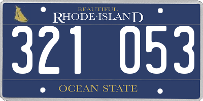 RI license plate 321053