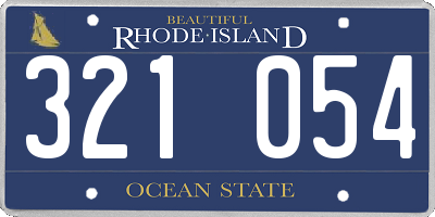 RI license plate 321054