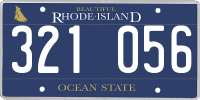 RI license plate 321056