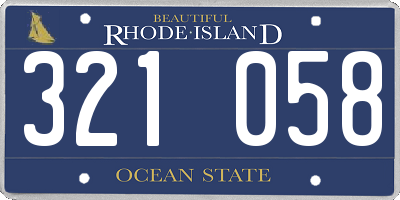 RI license plate 321058