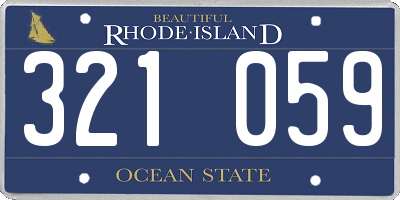 RI license plate 321059