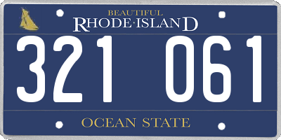 RI license plate 321061