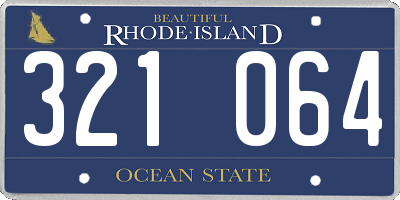 RI license plate 321064