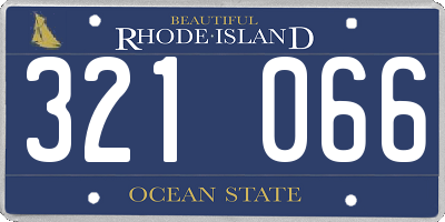 RI license plate 321066