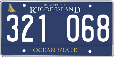 RI license plate 321068