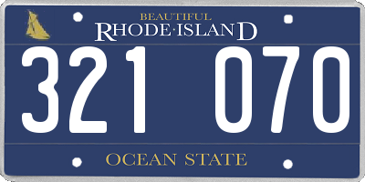 RI license plate 321070