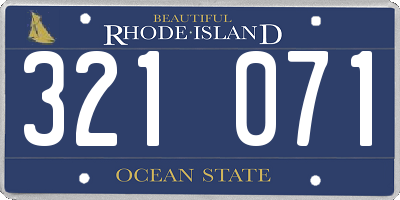 RI license plate 321071
