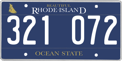 RI license plate 321072