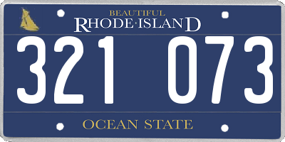 RI license plate 321073