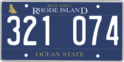 RI license plate 321074