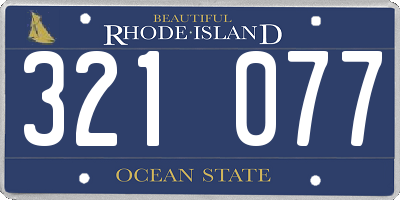 RI license plate 321077
