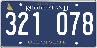 RI license plate 321078