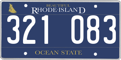 RI license plate 321083