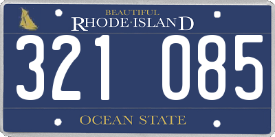 RI license plate 321085