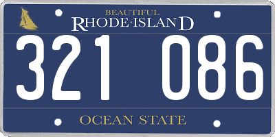RI license plate 321086