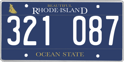 RI license plate 321087