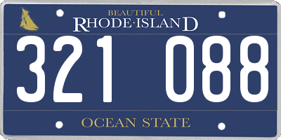 RI license plate 321088