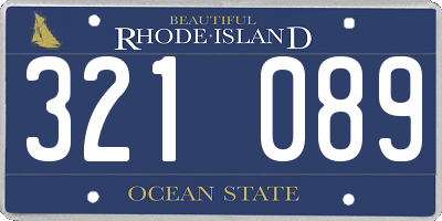 RI license plate 321089
