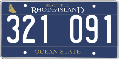 RI license plate 321091