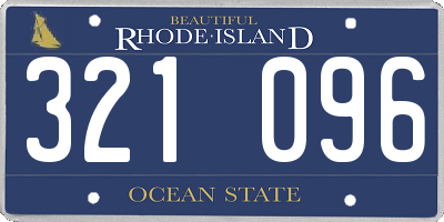 RI license plate 321096