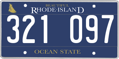 RI license plate 321097